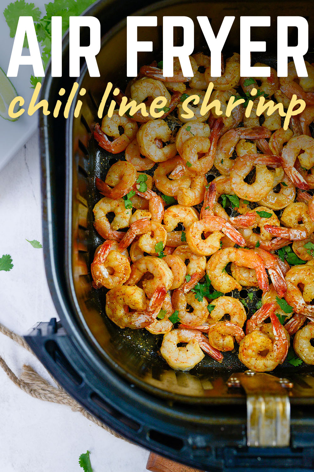 Air fryer chili lime shrimp cook in under 10 minutes!  This is a great appetizer for people who want to dine just a little SPICY!