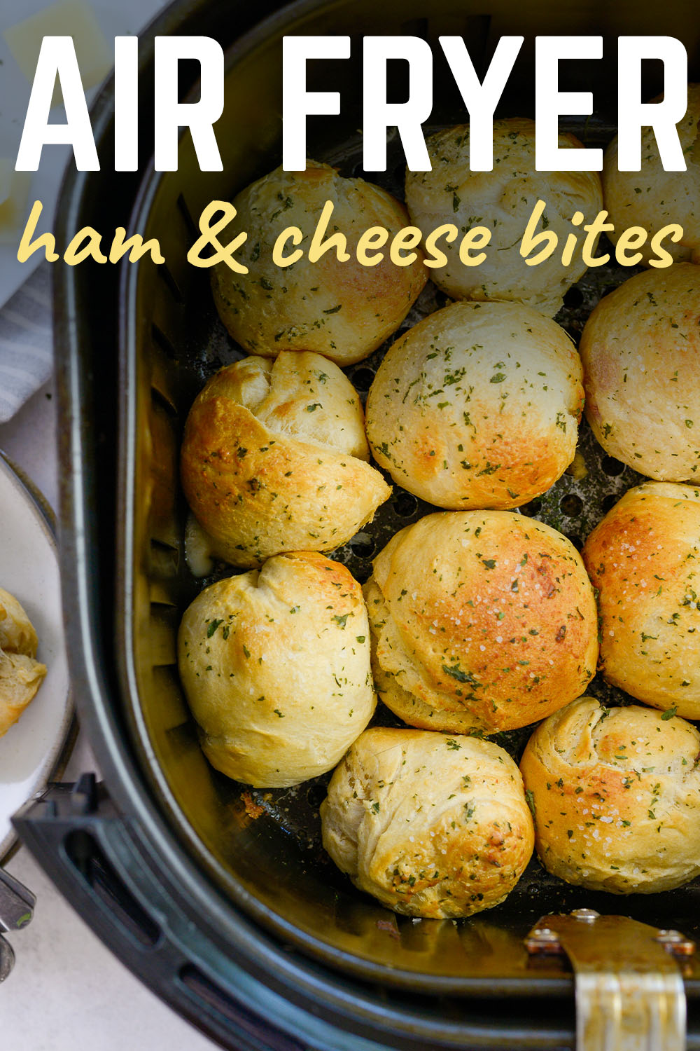 This air fryer ham and cheese bite recipe is a simple recipe for a snack or lunch to break you from the usual.  