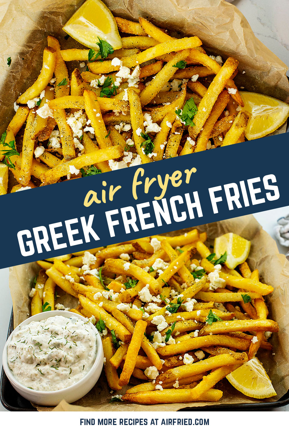 This is a great recipe to make your own Greek fries at home in your air fryer!  It is simple with Greek seasoning, 