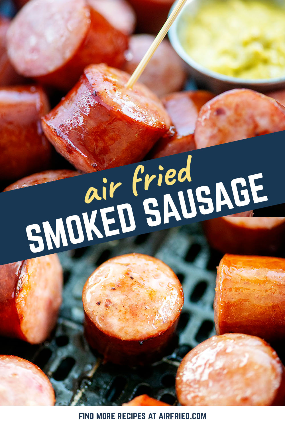 Air fryer smoked sausages make for a great appetizer or light meal!