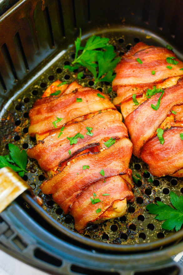 Air Fryer Bacon Wrapped Chicken Breast