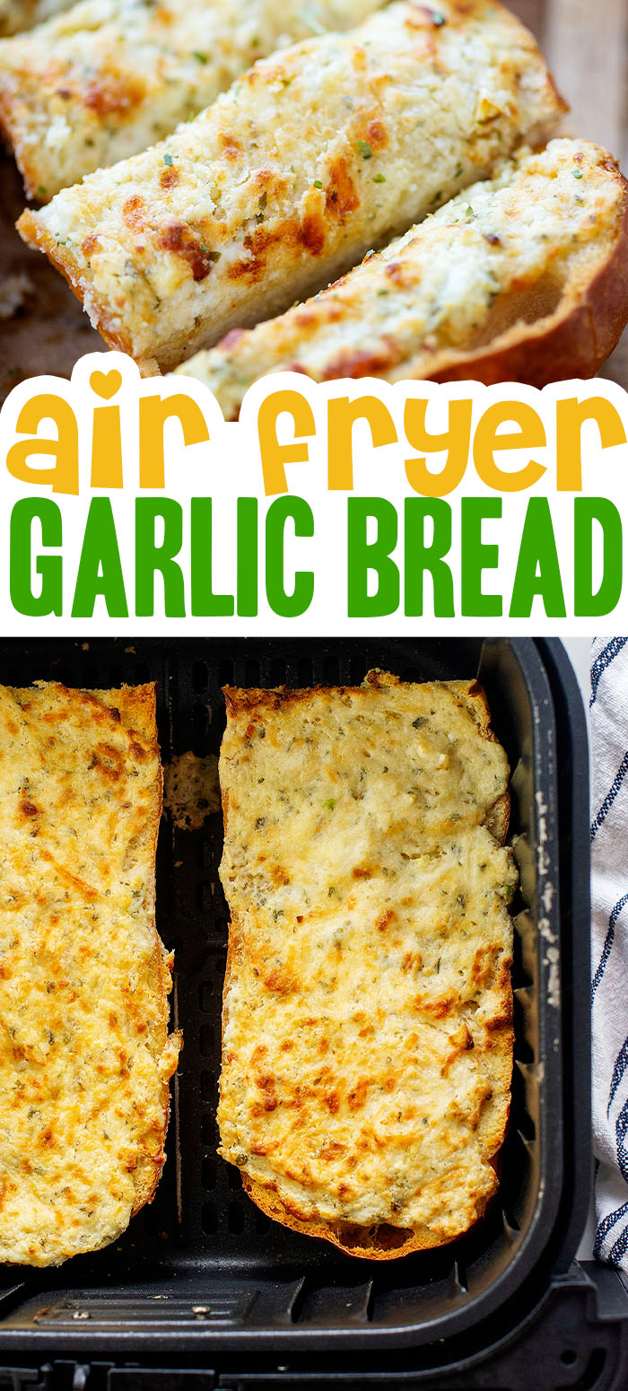 This air fryer garlic bread has an amazing cream cheese topping that really enhances the flavor!