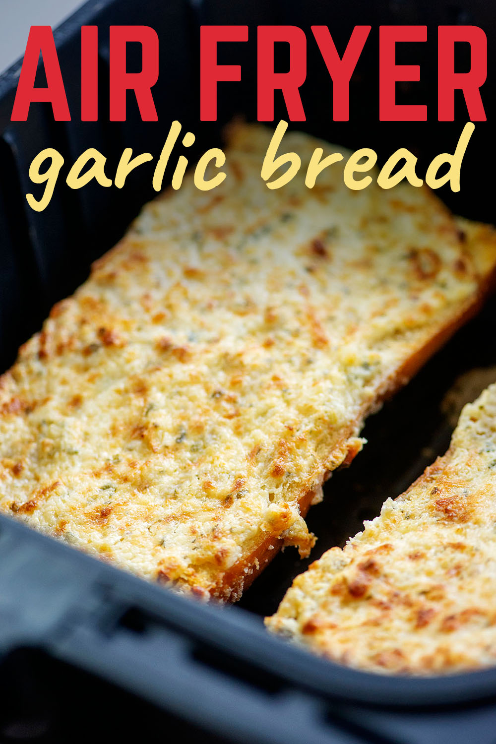 Garlic cheese bread in an air fryer.