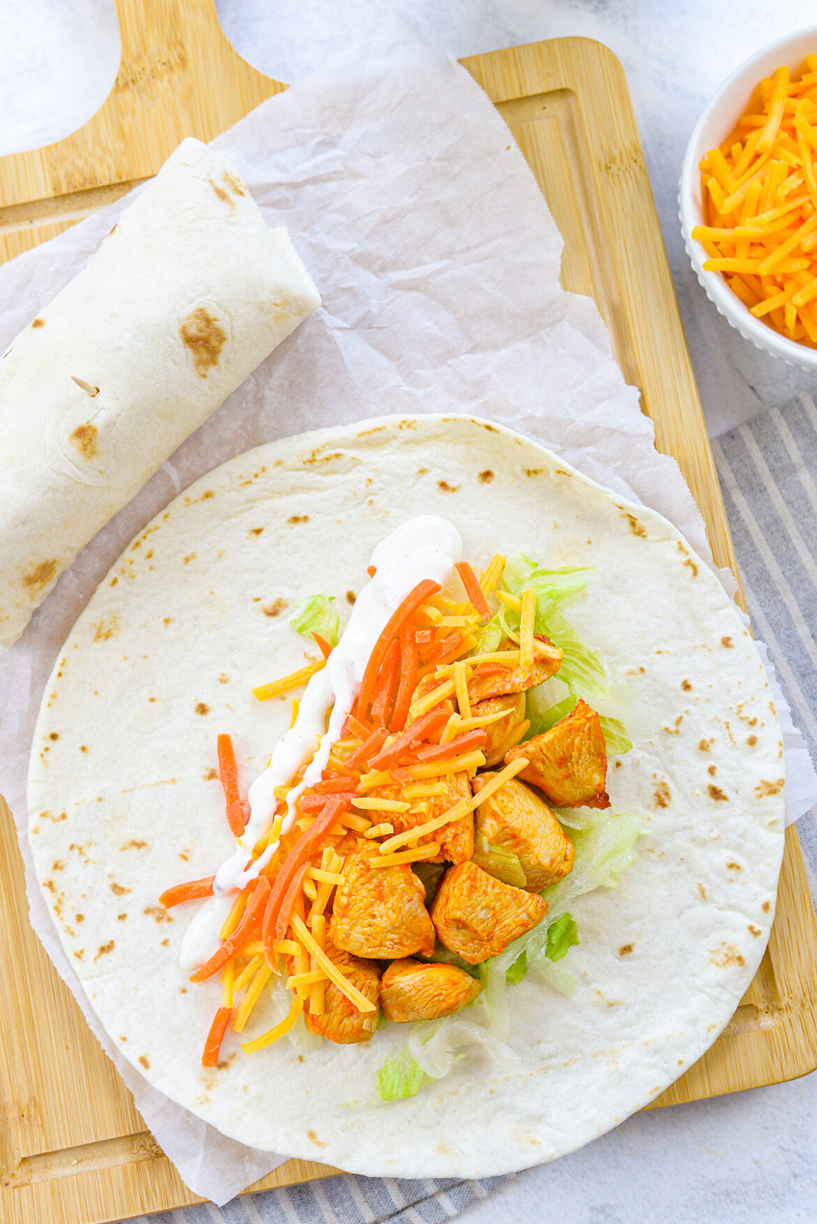 Air Fryer Buffalo Chicken Wrap