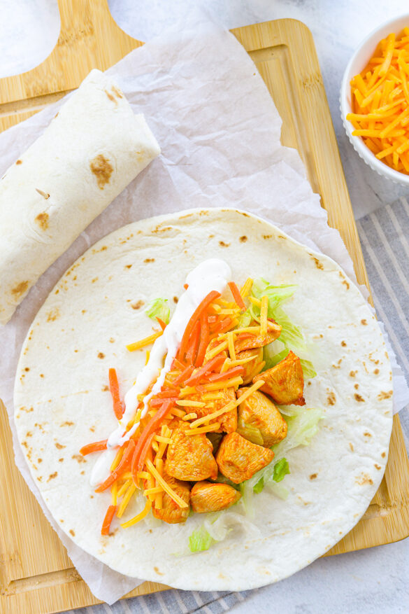Air Fryer Buffalo Chicken Wrap
