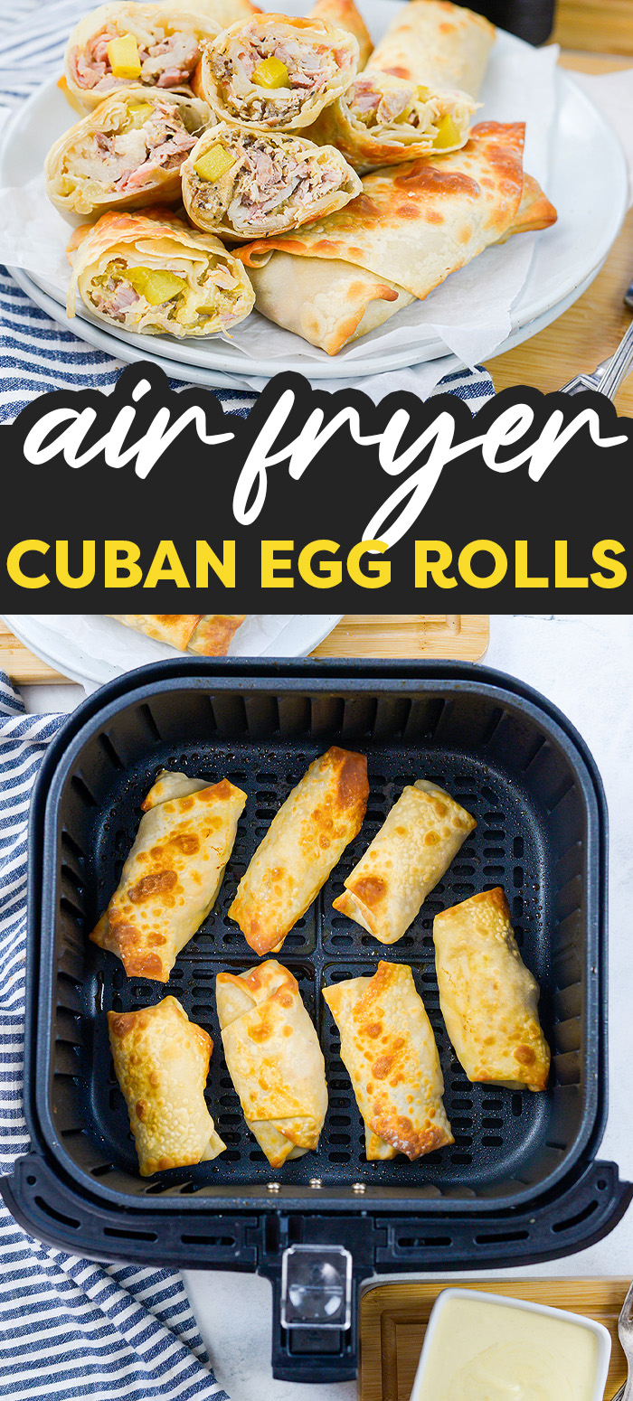 These crispy Cuban egg rolls are super easy to make in the air fryer!