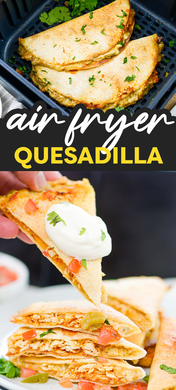 The air fryer quesadilla is so buttery, crispy, and flavorful!  This recipe is so simple and foolproof, it is a go to air fryer recipe for me!