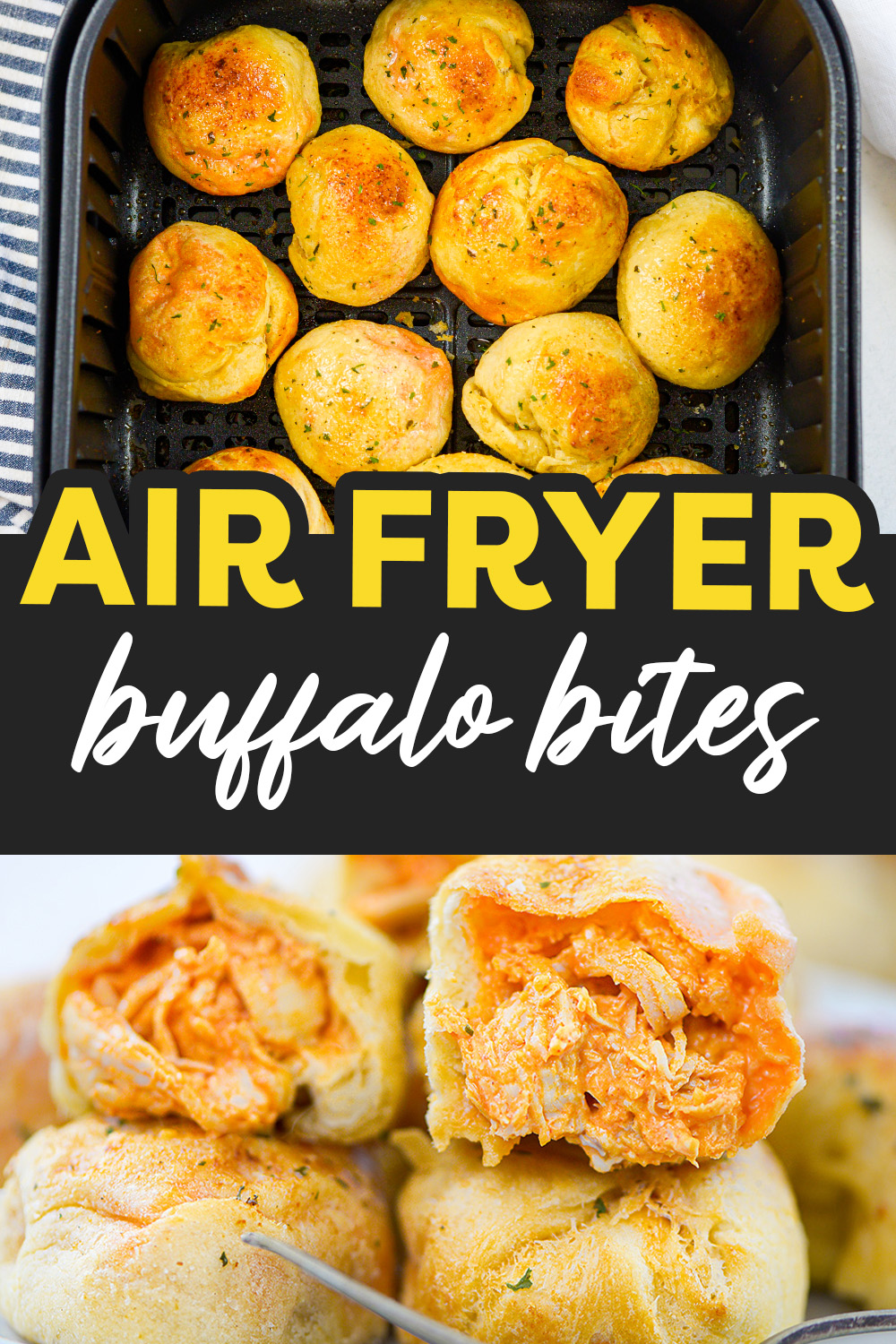 These buffalo chicken bites are simple snacks that you make in your air fryer!