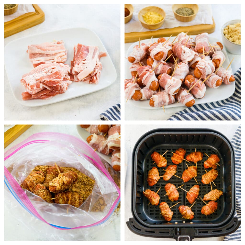 Bacon Wrapped Lil Smokies in the Air Fryer