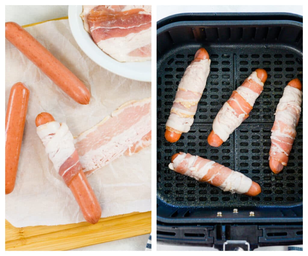 Air Fryer Bacon Wrapped Hot Dogs | AirFried.com