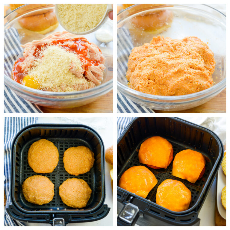 Air Fryer Buffalo Chicken Burger