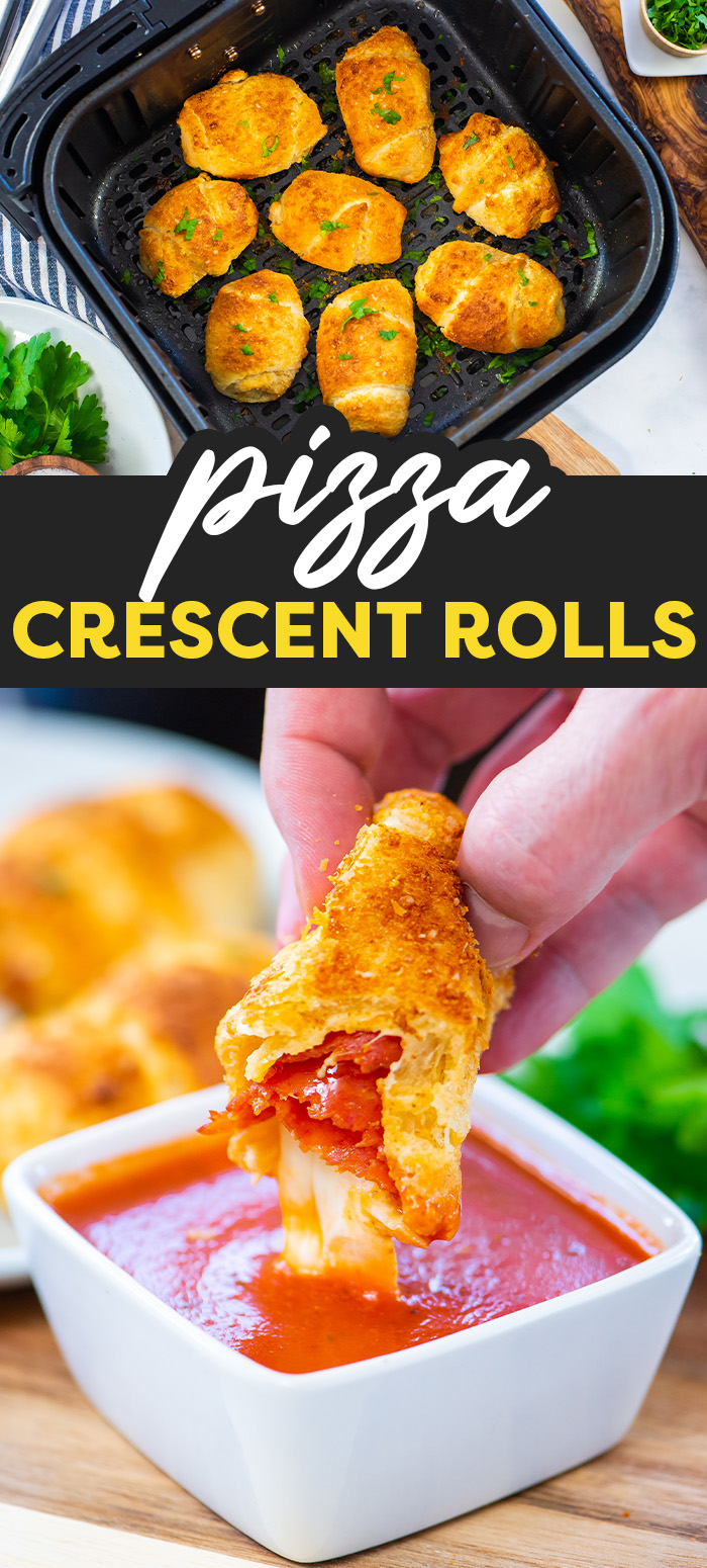 These crescent rolls have a pepperoni pizza filling.  They are great dipped into a pizza sauce!