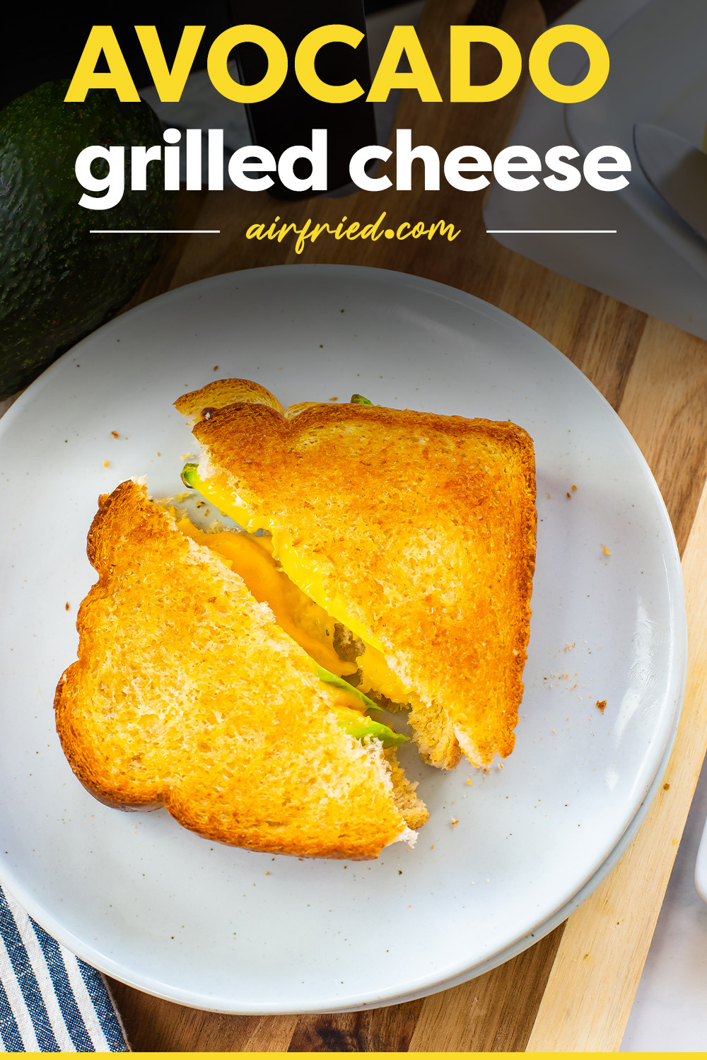 This simple grilled cheese gets a tasty make over with the addition of avocado slices!