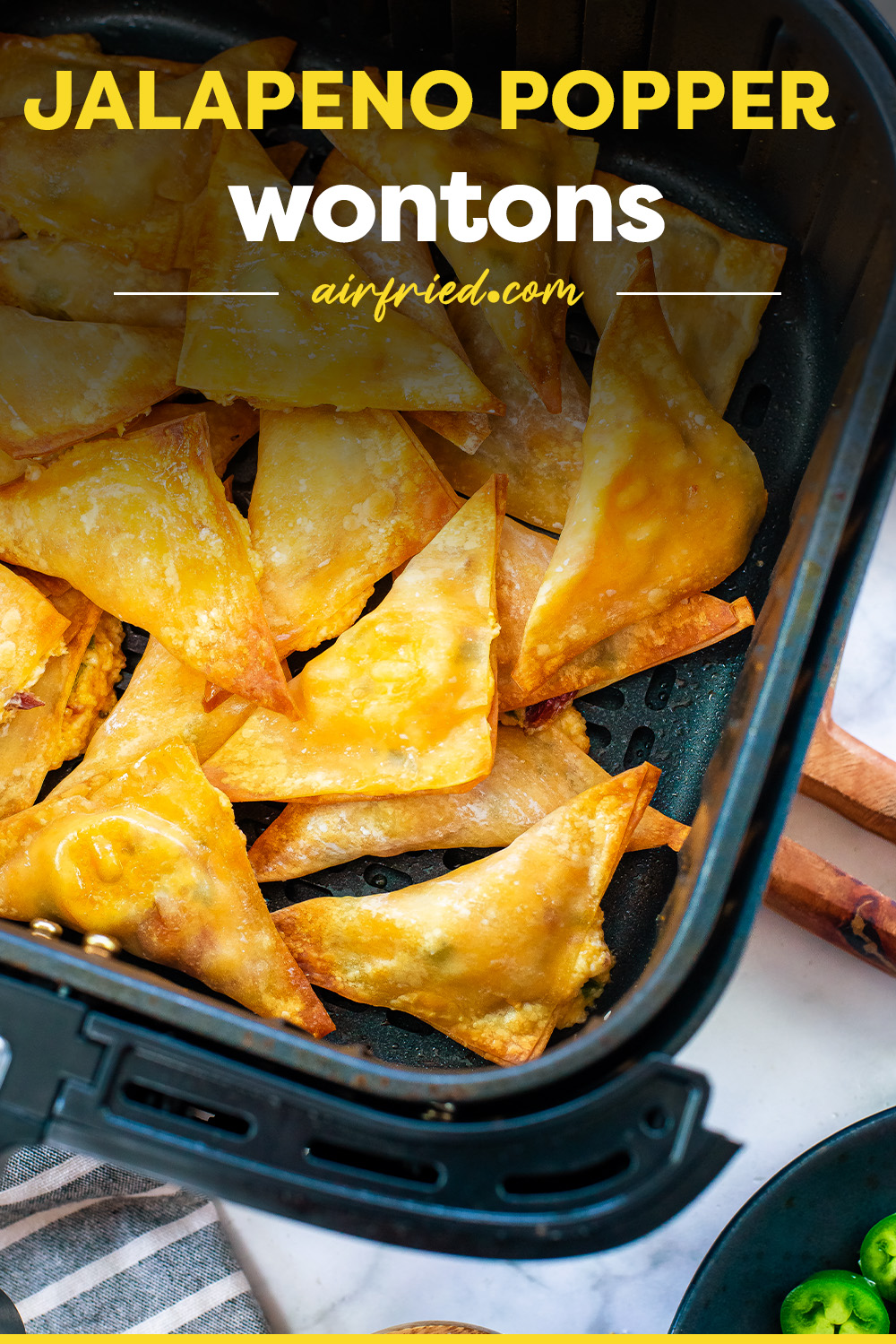 These jalapeno popper wontons are super crisp shells filled with the sweet and spicy popper filling!  Great finger food appetizers for your next gathering!