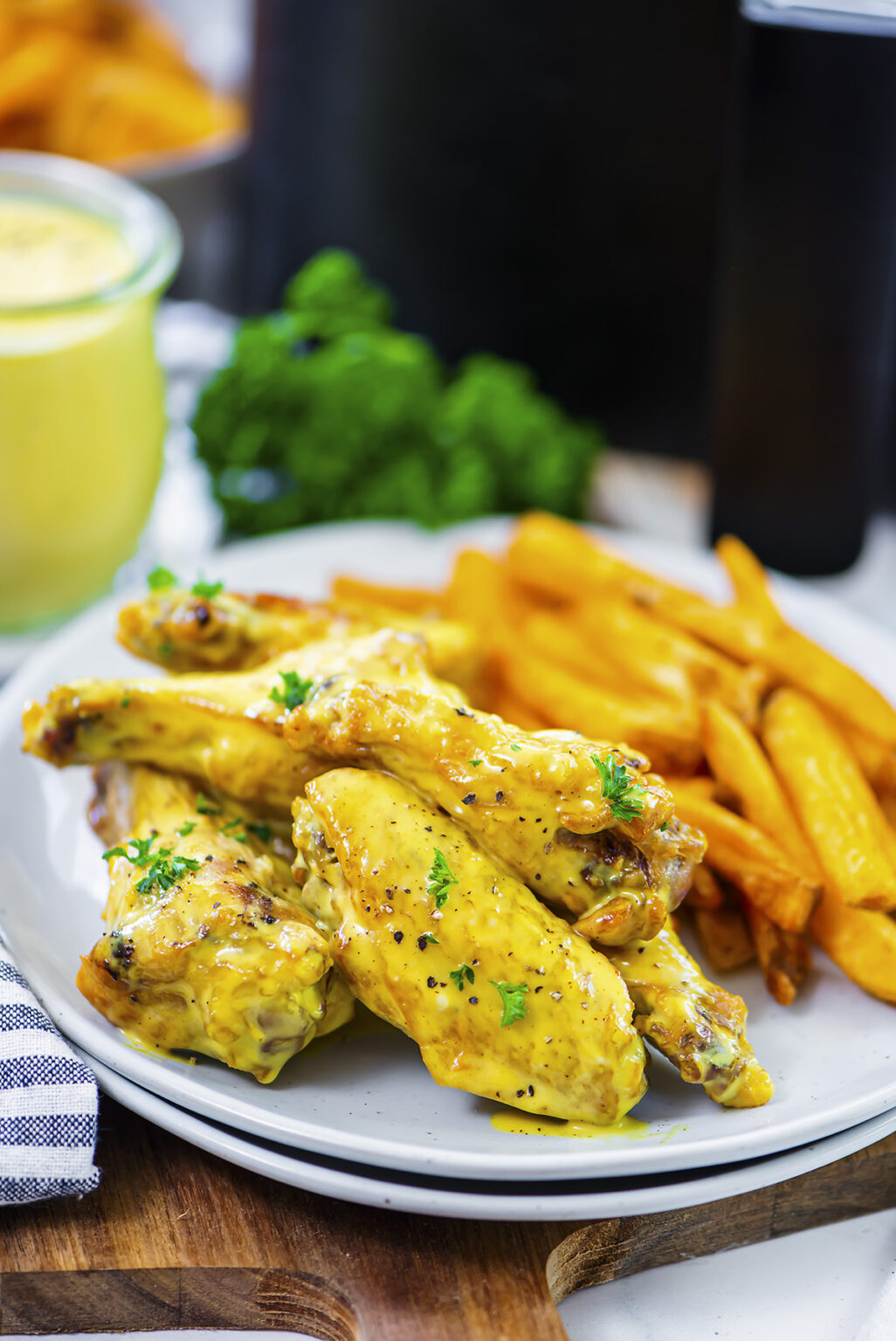 Easy Honey Mustard Chicken Wings in the Air Fryer