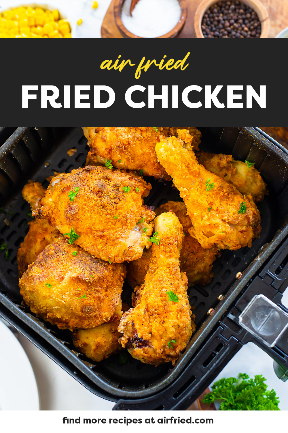 Crispy fried chicken as regularly easy to get with your air fryer!  The results of this recipe are wonderfully crispy breading on a very tender chicken!