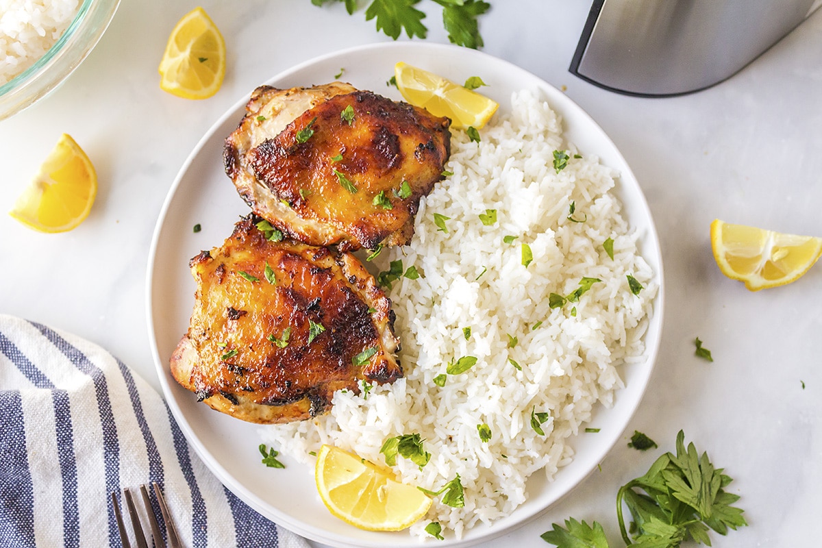 Air Fryer Lemon Garlic Chicken Thighs-image