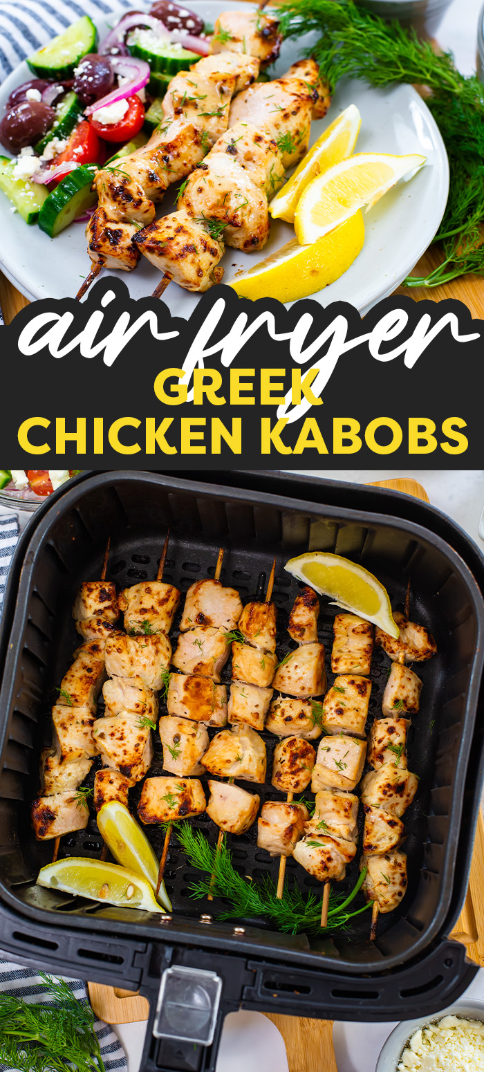 These chicken kabobs are made with white meat and seasoned with a perfect Greek seasoning!