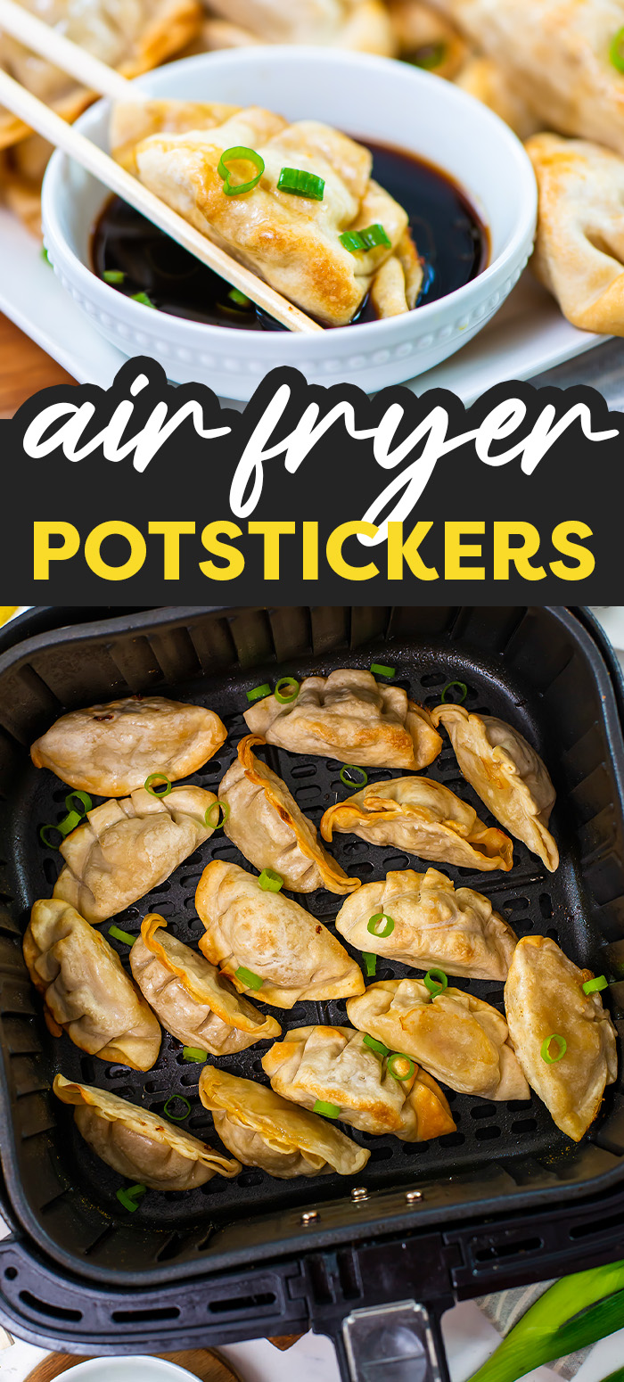 These air fryer frozen potstickers are a quick way to get an Asian favorite on the table. Use your favorite frozen potstickers in this recipe and serve with a variety of dipping sauces for an easy side dish, appetizer, or snack!