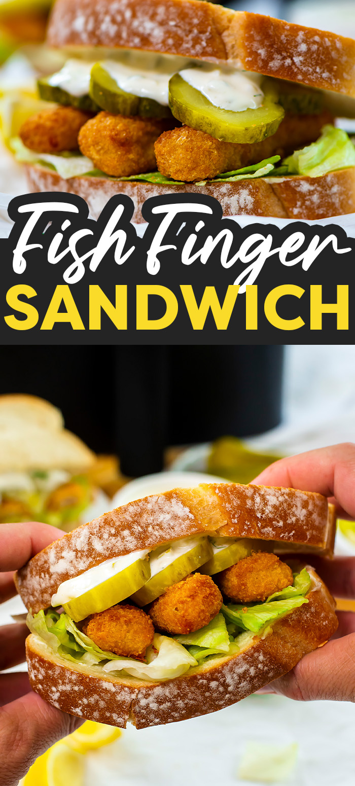 This super simple fish finger sandwich was made in the air fryer and features a homemade tartar sauce!