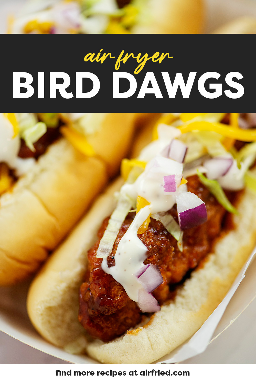 These honey BBQ bird dawgs are an air fryer version of the Buffalo Wild Wings favorite!  