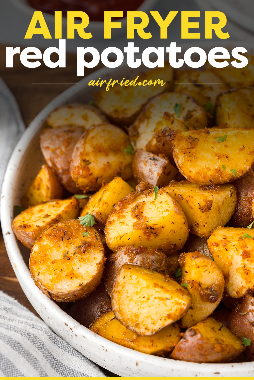 These fluffy red potatoes are seasoned perfectly and roasted in our air fryer!