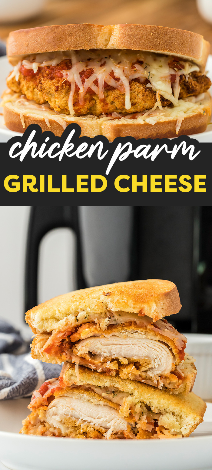 We used the air fryer to make a cheesy, toasty Chicken Parmesan Sandwich in minutes! This air fryer sandwich features crispy chicken, flavorful marinara, and plenty of cheese! 