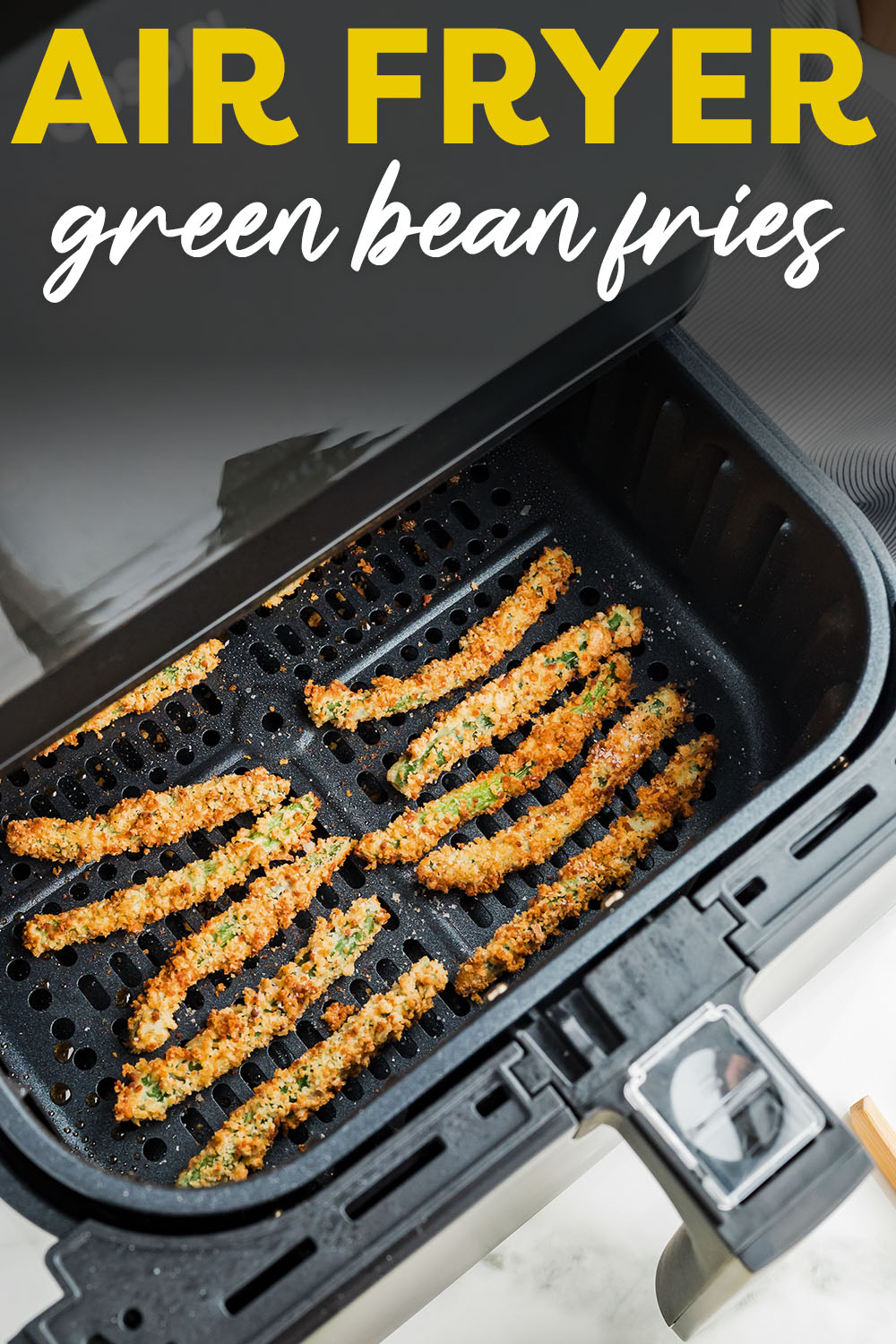 Crispy green bean fries are healthier now that we can make them in the air fryer!