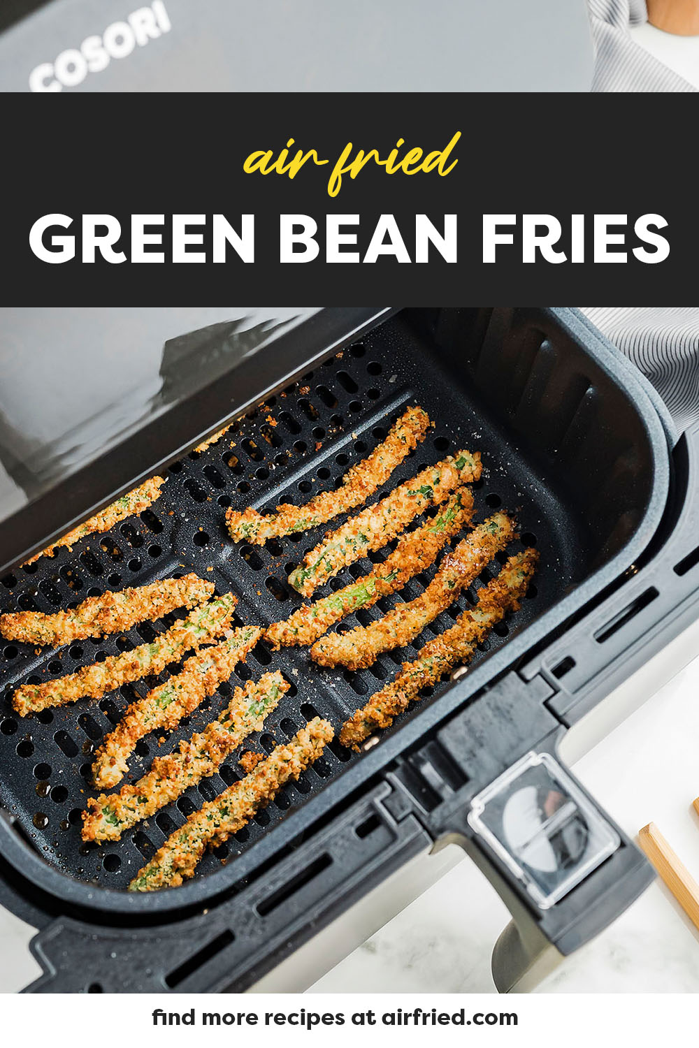 Crispy green bean fries are healthier now that we can make them in the air fryer!