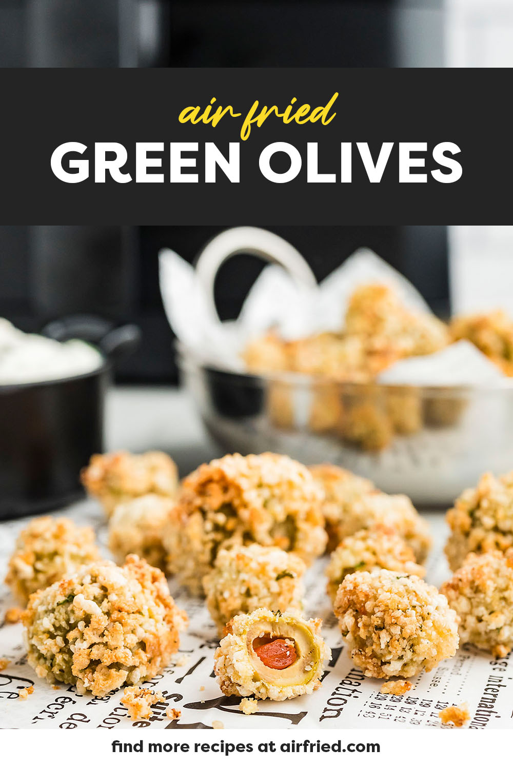 The best part of air fryer fried olives is their crispy coating combined with the flavorful filling of briny, salty olives., but keeping the clean up really easy!