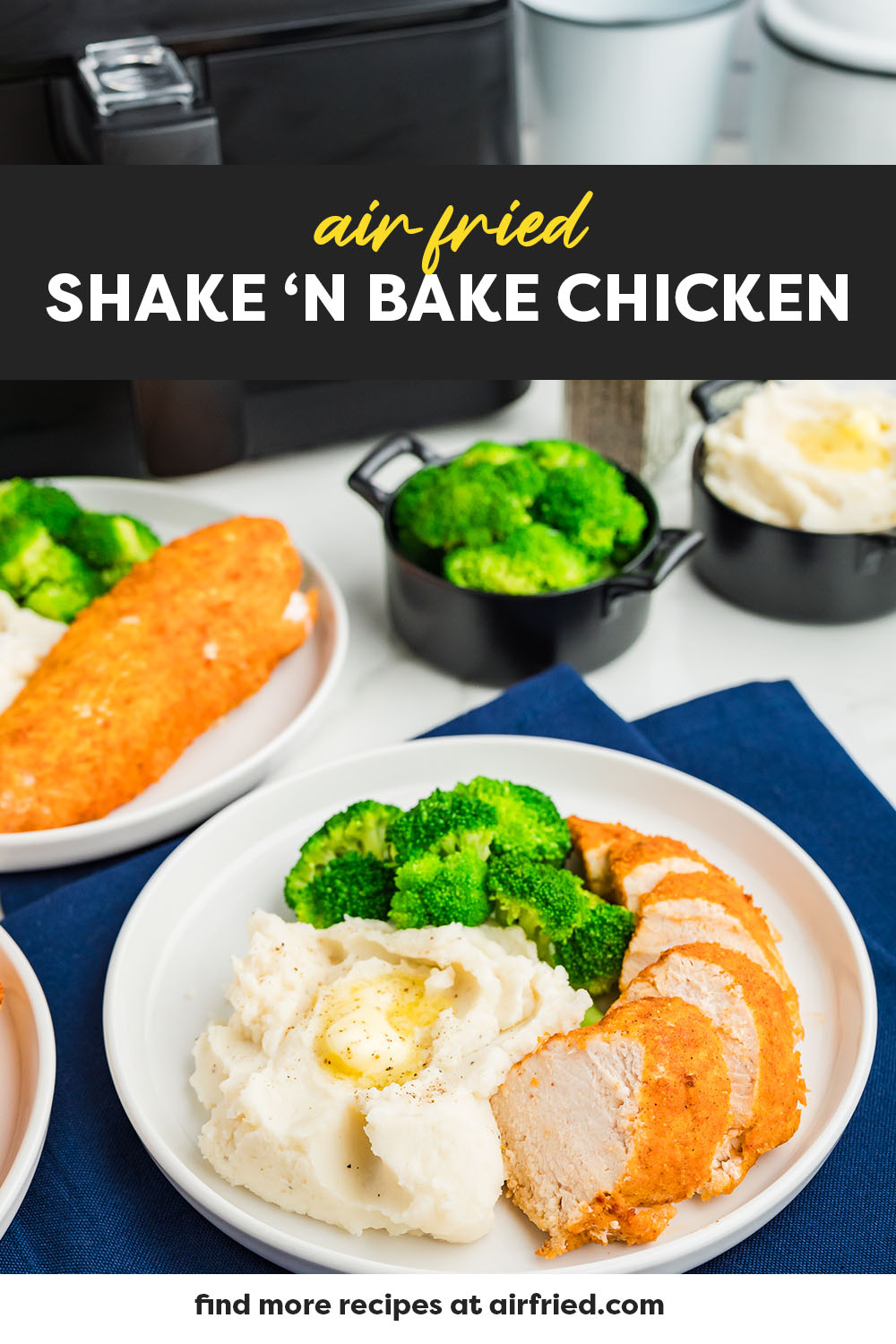 Our Air Fryer Shake and Bake Chicken turns out crispy on the outside, juicy on the inside, and it's ready in just 15 minutes! This is a great time saver and has that classic crispy flavor that we all grew up enjoying!