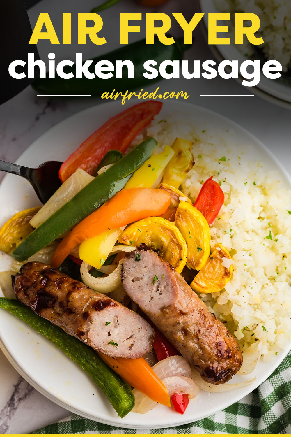 Making chicken sausage in the air fryer is so quick and easy. Serve these up with some veggies or stirred into mac and cheese for a quick meal that packs in protein. Ready in just 10 minutes.