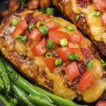 Monterey chicken with green beans.