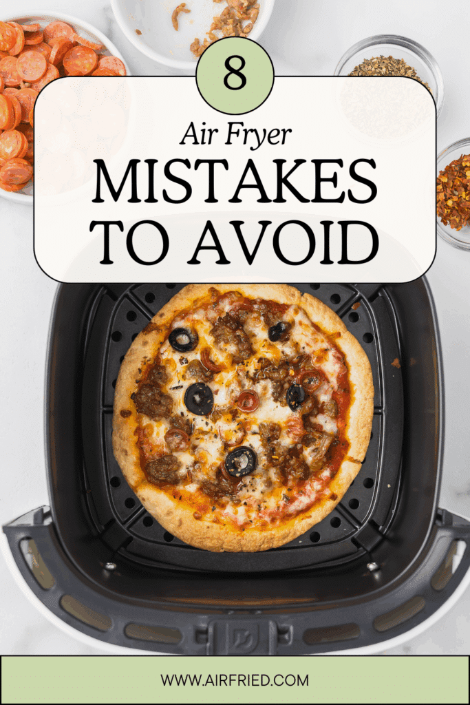 Pinterest graphic for fixing air fryer mistakes.