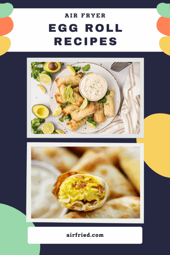 Collage of egg roll images.