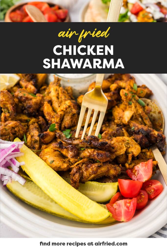 A fork stabbing a piece of chicken.