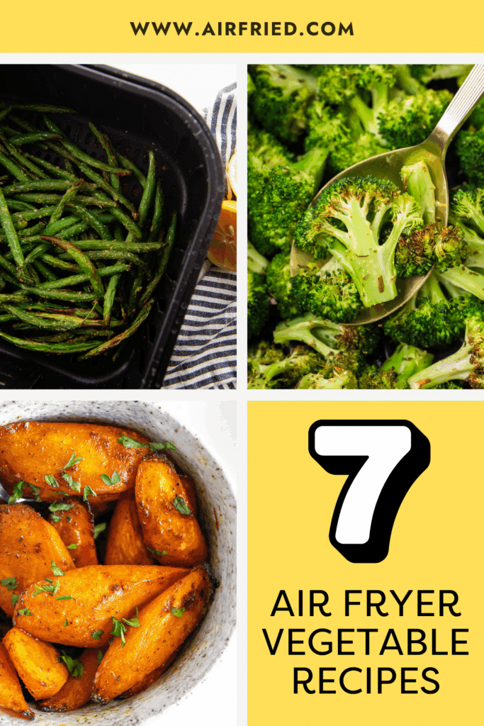 Collage of air fryer vegetable side dishes.