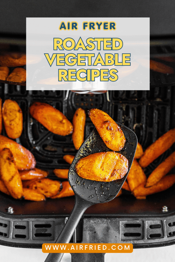 Glazed carrots in an air fryer basket.