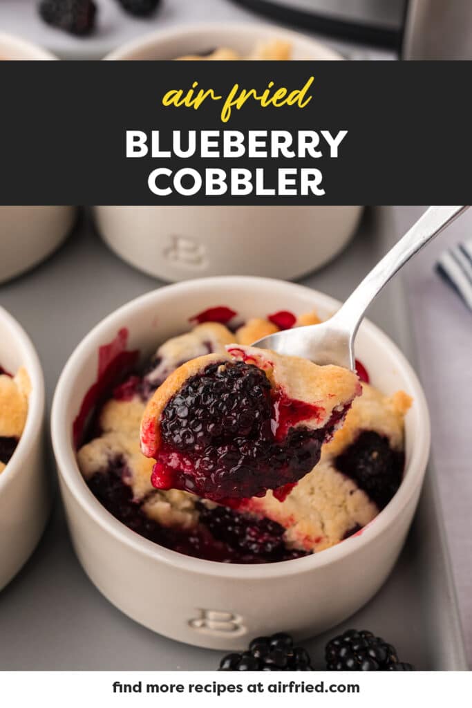 A spoonful of blackberry cobbler.