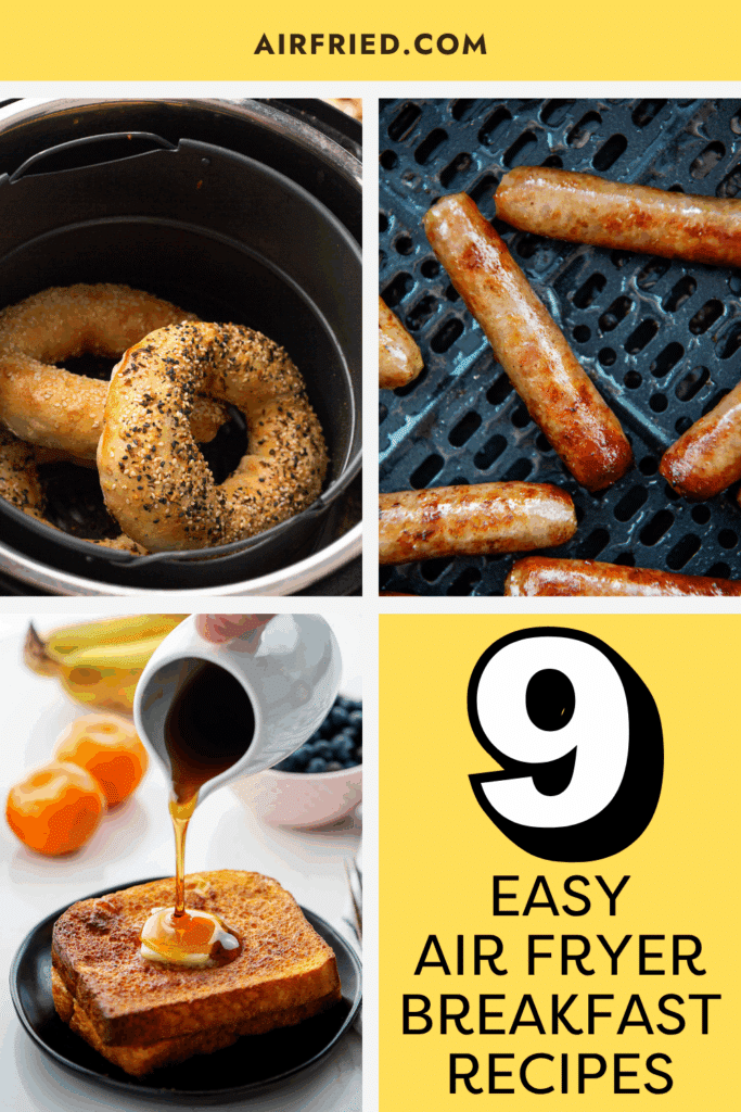 Breakfast recipe image collage.