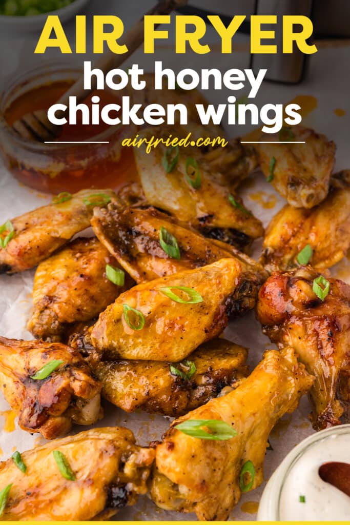 Pile of hot honey wings.