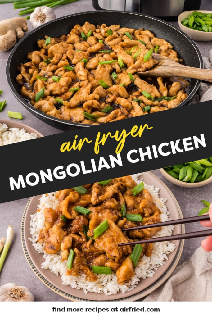 Collage of cooked mongolian chicken.